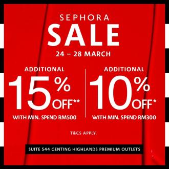 Sephora Sale Additional 15% OFF at Genting Highlands Premium Outlets (24 Mar 2021 - 28 Mar 2021)
