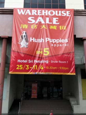 Hush Puppies Apparel Warehouse Sale As Low As RM5 at Hotel Sri Petaling (25 March 2021 - 11 April 2021)