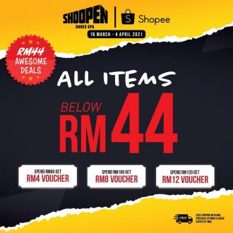Shoopen 4.4 Sale All Items Below RM44 on Shopee (19 Mar 2021 - 4 Apr 2021)