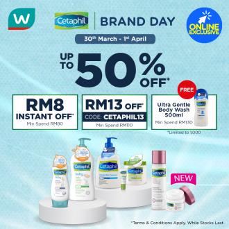 Watsons Online Cetaphil Brand Day Sale Up To 50% OFF & FREE Promo Code (30 Mar 2021 - 1 Apr 2021)