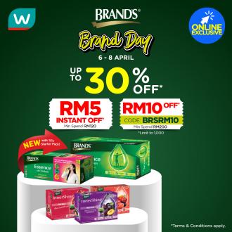 Watsons Online Brand's Brand Day Sale Up To 30% OFF & FREE Promo Code (6 Apr 2021 - 8 Apr 2021)
