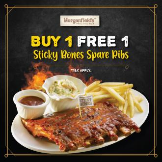 Morganfield's Sticky Bones Spare Ribs Buy 1 FREE 1 Promotion (16 April 2021 - 18 April 2021)