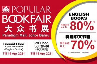 POPULAR Book Fair Sale Up To 80% OFF at Paradigm Mall Johor Bahru (26 March 2021 - 18 April 2021)