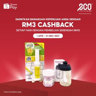 Eco Shop RM3 Cashback Promotion pay with ShopeePay (1 April 2021 - 31 December 2021)