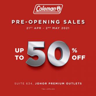 Coleman Pre-Opening Sale Up To 50% OFF at Johor Premium Outlets (21 April 2021 - 2 May 2021)