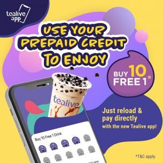 Tealive Buy 10 FREE 1 Promotion pay with Tealive App