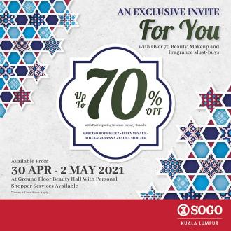 SOGO Kuala Lumpur Beauty Brand Day Sale Up To 70% OFF (30 April 2021 - 2 May 2021)