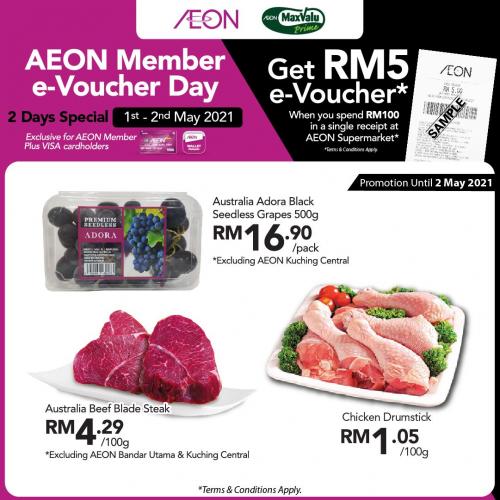 AEON Member e-Voucher Day Sale (1 May 2021 - 2 May 2021)