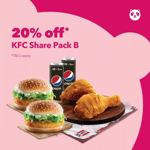 KFC Share Packs 20% OFF Promotion on Food Panda