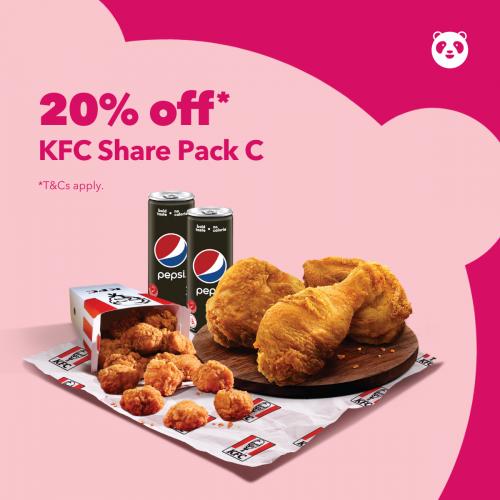 KFC Share Packs 20% OFF Promotion on Food Panda