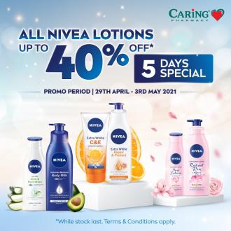 Caring Pharmacy Nivea Lotions Promotion Up To 40% OFF (29 Apr 2021 - 3 May 2021)
