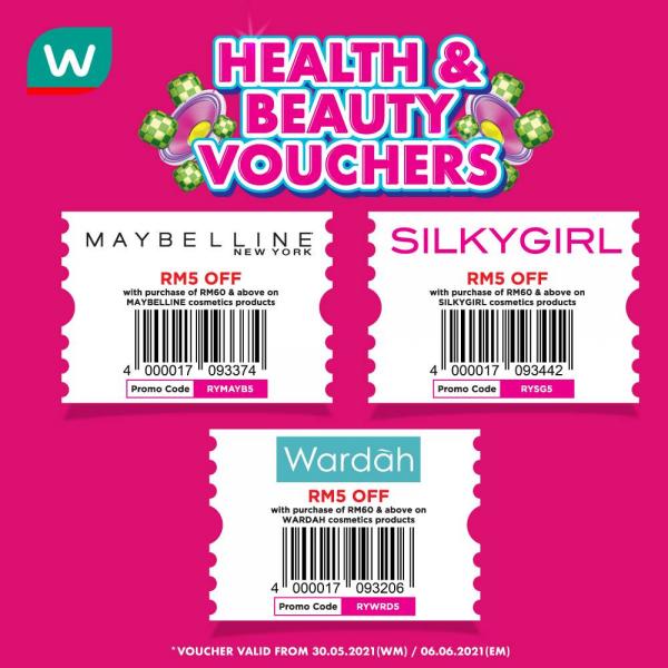 Watsons Cosmetics Sale Up To 50% OFF (11 May 2021 - 17 May 2021)
