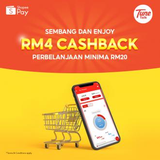 Tune Talk RM4 Cashback Promotion pay with ShopeePay