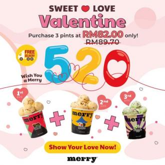 Merry Ice Cream Sweet Love Valentine Promotion 3 Pints @ RM82 (15 May 2021 - 31 May 2021)