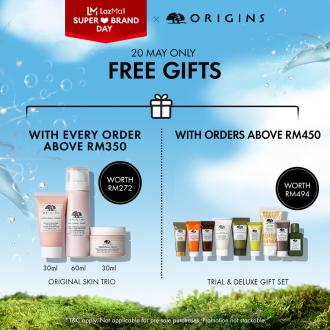 Origins Lazada Super Brand Day Sale FREE Gifts (20 May 2021)