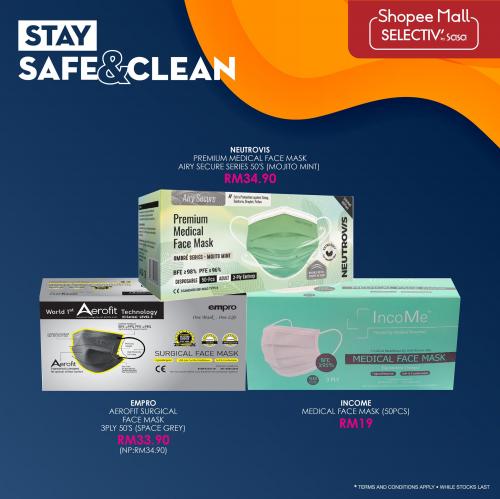 SaSa Shopee Stay Safe & Clean Promotion Up To 50% OFF (valid until 30 June 2021)