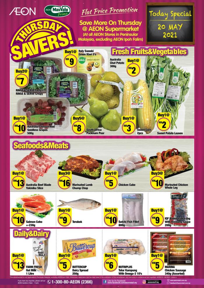 AEON Supermarket Thursday Savers Promotion (20 May 2021)