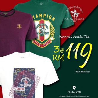 Santa Barbara Polo & Racquet Club Round Neck Tee Sale 3 @ RM199 at Genting Highlands Premium Outlets (21 May 2021 - 23 May 2021)