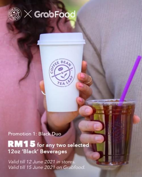Coffee Bean 2 Beverages @ RM15 Promotion (valid until 15 June 2021)