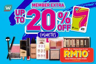 Watsons Cosmetics Sale Member Extra Up To 20% OFF (25 May 2021 - 23 Jun 2021)