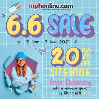 MPH Online 6.6 Sale 20% OFF Sitewide & FREE Delivery (3 June 2021 - 7 June 2021)