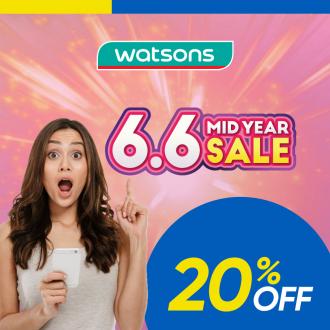 Watsons 6.6 Mid Year Sale 20% Cashback with Touch 'n Go eWallet (1 Jun 2021 - 15 Jul 2021)