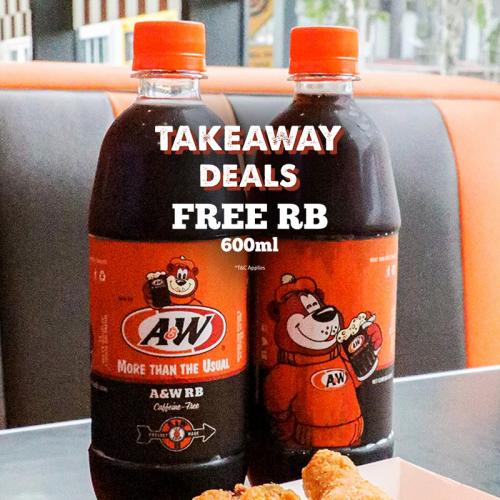 A&W Takeaway FREE RB 600ml Bottle Promotion