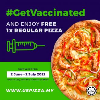 US Pizza Get Vaccinated FREE Pizza Promotion (2 June 2021 - 2 July 2021)