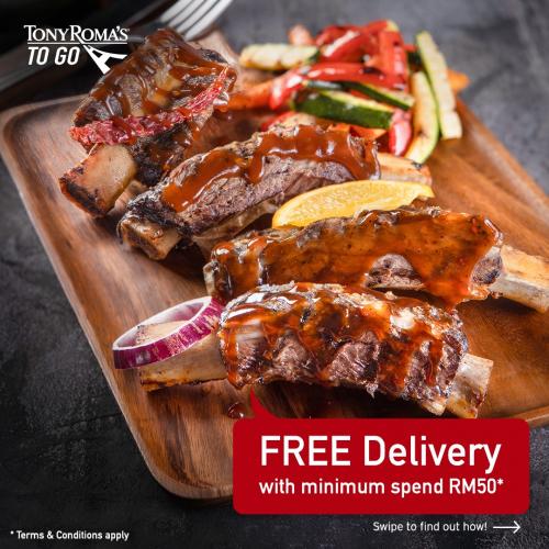 Tony Roma's To Go FREE Delivery Promotion