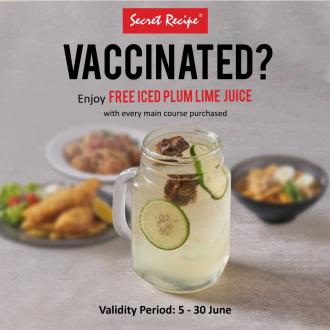 Secret Recipe Get Vaccinated FREE Iced Plum Lime Juice Promotion (valid until 30 June 2021)