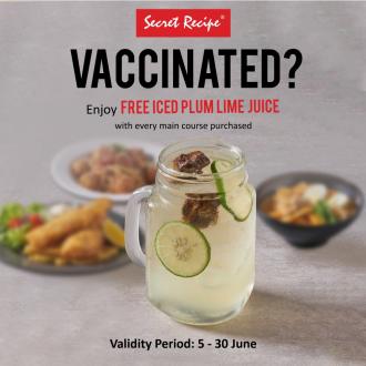 Secret Recipe Get Vaccinated FREE Iced Plum Lime Juice Promotion (valid until 30 Jun 2021)