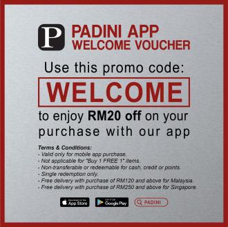 Padini App Welcome Voucher Promotion FREE RM20 OFF Promo Code
