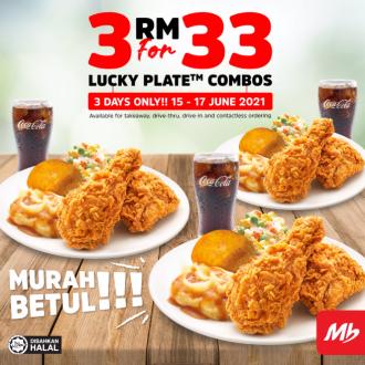 Marrybrown Lucky Plate Combo 3 for RM33 Promotion (15 Jun 2021 - 17 Jun 2021)