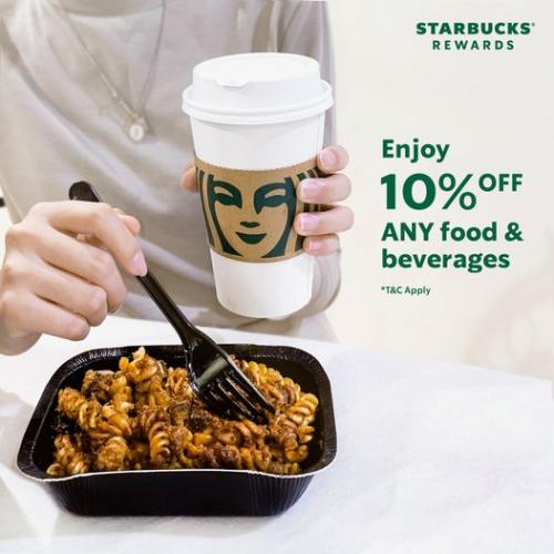 Starbucks Food and Beverages 10% OFF Promotion (16 June 2021 - 29 June 2021)