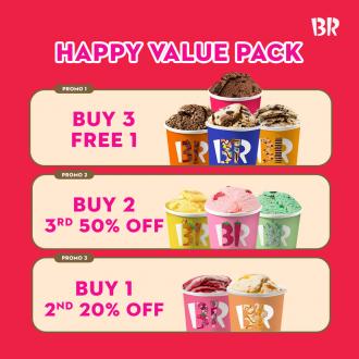Baskin Robbins Buy 3 Free 1 Happy Value Pack Promotion