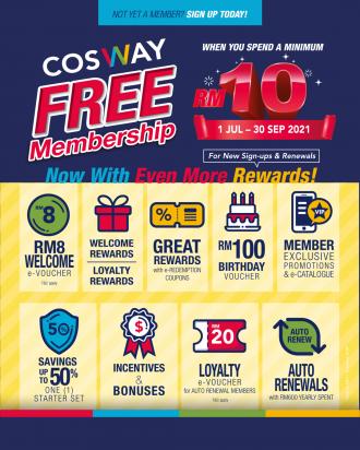Cosway FREE Membership Promotion (1 Jul 2021 - 30 Sep 2021)