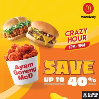 McDonald's McDelivery Crazy Hour Promotion Save Up To 40% (23 August 2021 onwards)