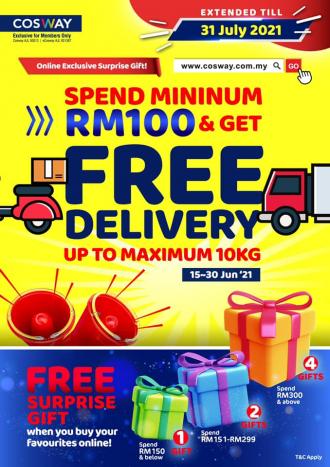 Cosway Online FREE Delivery Promotion (valid until 31 July 2021)