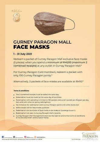 Gurney Paragon Mall FREE Face Masks Promotion (1 July 2021 - 31 July 2021)