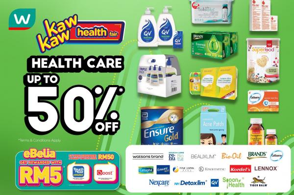 Watsons Health Care Sale Up To 50% OFF (7 July 2021 - 12 July 2021)
