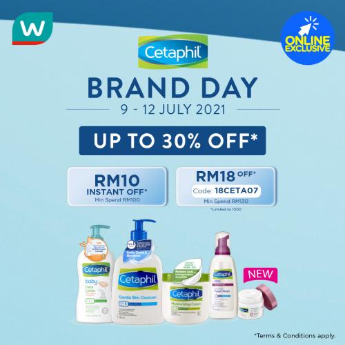 Watsons Online Cetaphil Brand Day Sale Up To 30% OFF & FREE Promo Code (9 July 2021 - 12 July 2021)
