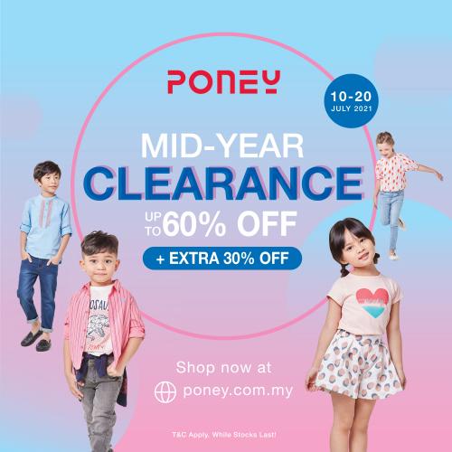 Poney Online Mid Year Clearance Sale Up To 60% OFF (10 July 2021 - 20 July 2021)