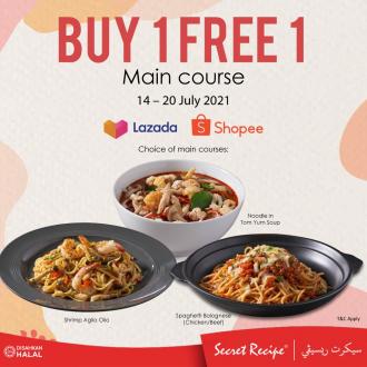 Secret Recipe Buy 1 FREE 1 Main Course Promotion on Lazada & Shopee (14 July 2021 - 20 July 2021)