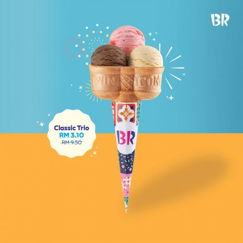 Baskin Robbins International Ice Cream Day Classic Trio @ RM3.10 Promotion (16 July 2021 - 18 July 2021)