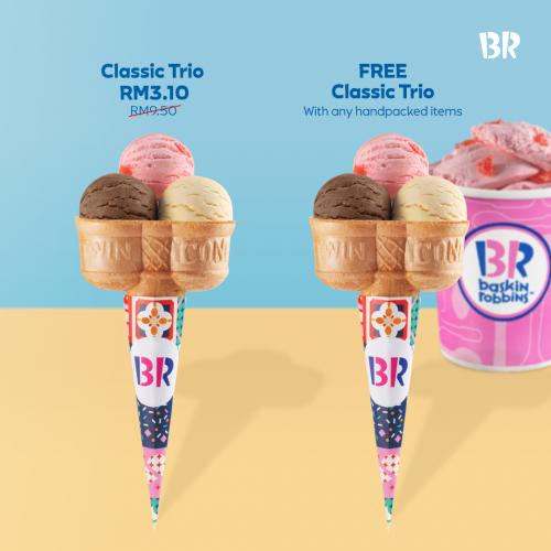 Baskin Robbins International Ice Cream Day Classic Trio @ RM3.10 Promotion (16 July 2021 - 18 July 2021)