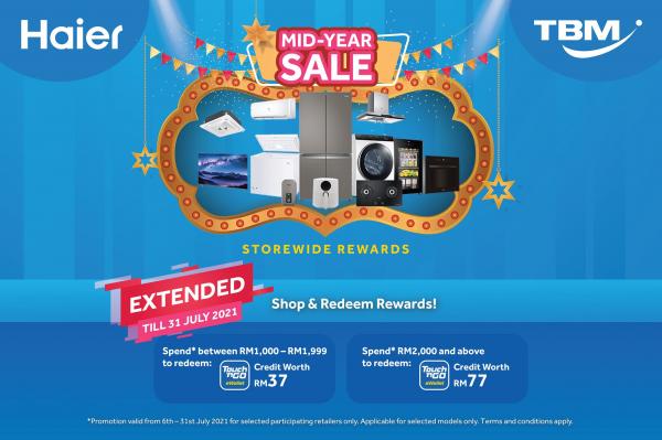TBM Online Haier Mid Year Sale (valid until 31 July 2021)