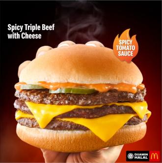McDonald's Spicy Triple Beef with Cheese Burger