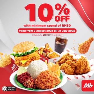 Marrybrown CIMB Card 10% OFF Promotion (2 August 2021 - 31 July 2022)