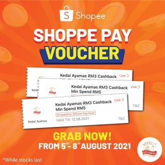 Kedai Ayamas ShopeePay RM3 Cashback Voucher Promotion (5 August 2021 - 8 August 2021)