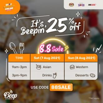 Beep 8.8 Sale 25% OFF (7 August 2021 - 8 August 2021)